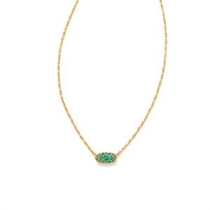 Kendra Scott Greyson Emerald and gold adjustable necklace